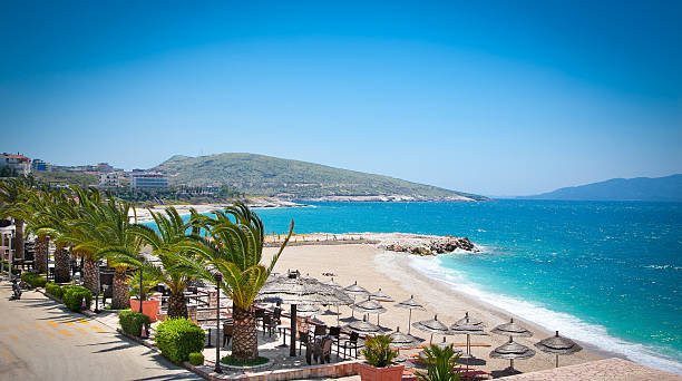 istock Beautiful beach in Saranda, Albania. 517850821
