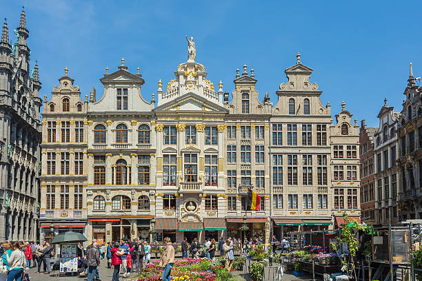 grand place di bruxelles, belgio. - brussels belgium arranging majestic foto e immagini stock