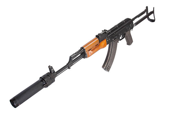 istock Kalashnikov AK47 with silencer isolated on white 517853873
