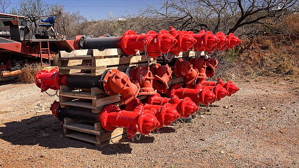 istock Crate of Brand New Red Fire Hydrants to Be Installed 517862142