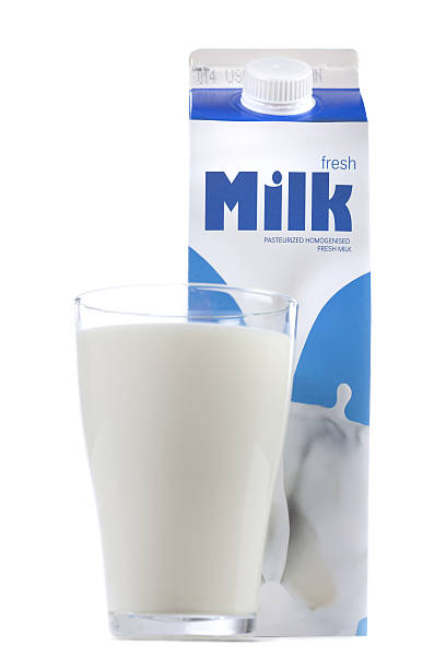 Milk Bottle with custom design label and a glass of milk