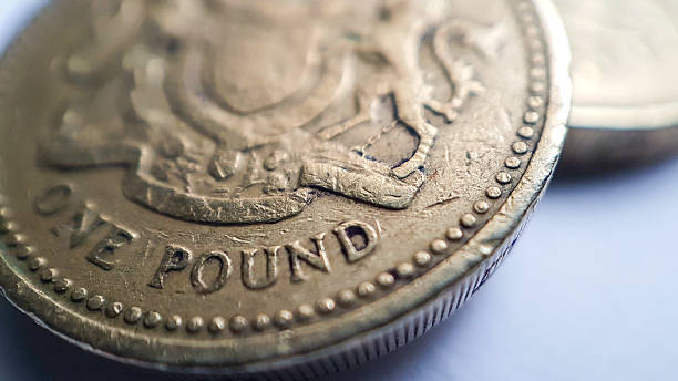 Macro Image Of British Pound Sterling Coins stock photo