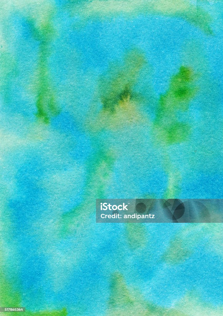 Mottled blue and green hand painted textured background An abstract hand painted image, painted with watercolors and inks. This painting has a mottled texture with prominent colors of blue and green hues. Abstract Stock Photo