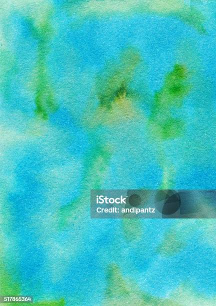 Mottled Blue And Green Hand Painted Textured Background Stock Photo - Download Image Now