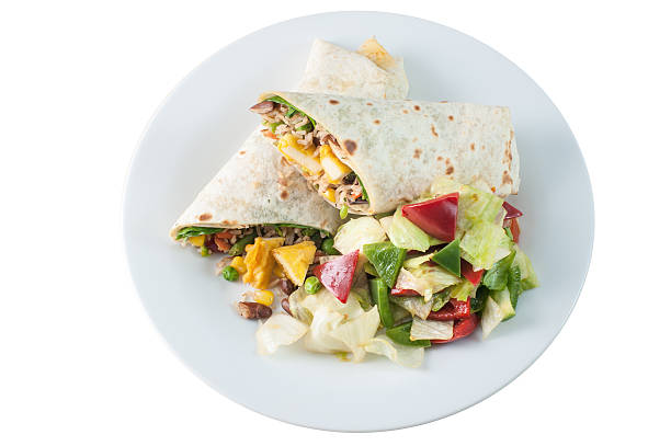 istock Paneer cheese vegetarian roll or Indian twister in chapati 517866372