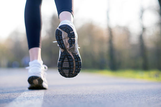 istock Close up of woman's running shoes 517867306