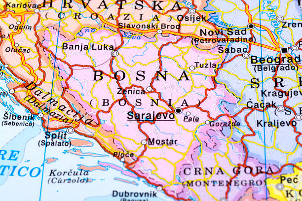 istock Map of Sarajevo, Bosnia 517867314