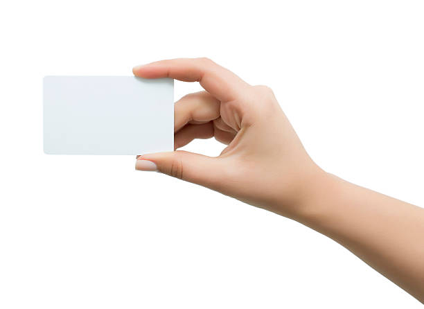 istock Woman hand handle card of posture, isolated on white background 517867910