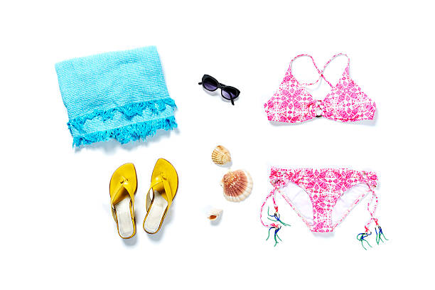 istock flatlay top travel vacation bikini pink 517868586