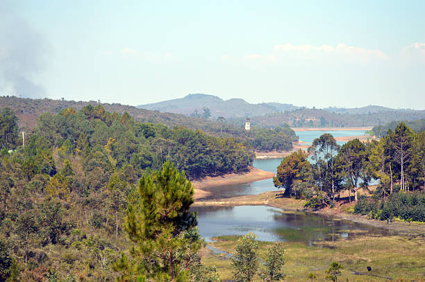 A large lake: Lake Mantasoa, in the middle of a dense forest in the Analamanga region of Madagascar.