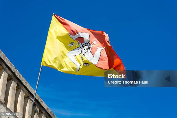 Sicily Flag Stock Photo - Download Image Now - Blue, Building Exterior, Europe