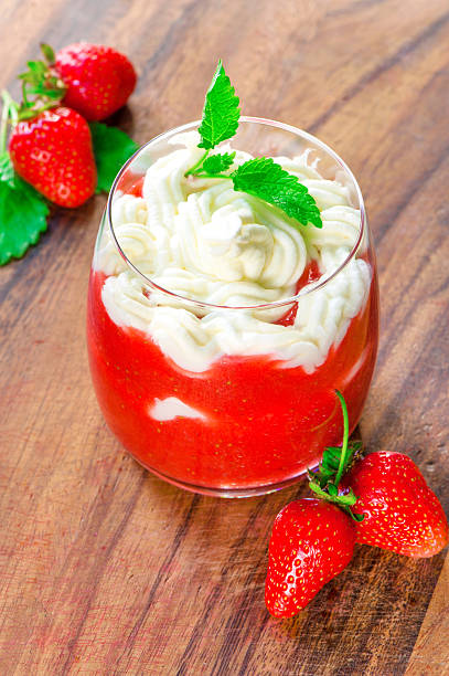 istock Fresh strawberry smoothie. Cocktail with whipped cream. 517870621