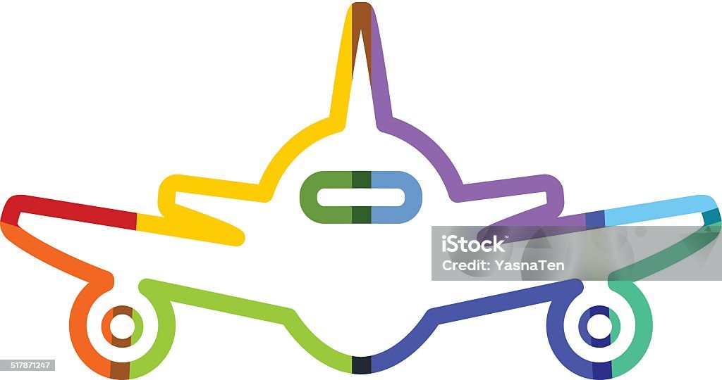 Abstract colorful minimalistic air plane logo Abstract colorful minimalistic air plane logo icon Abstract stock vector