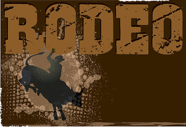 illustrazioni stock, clip art, cartoni animati e icone di tendenza di rodeo grunge sfondo - rodeo bull bull riding cowboy