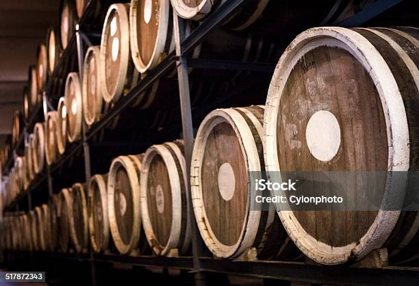 Barrels Of Plum Brandy Stock Photo - Download Image Now - Distillery, Gin, Distillery Still