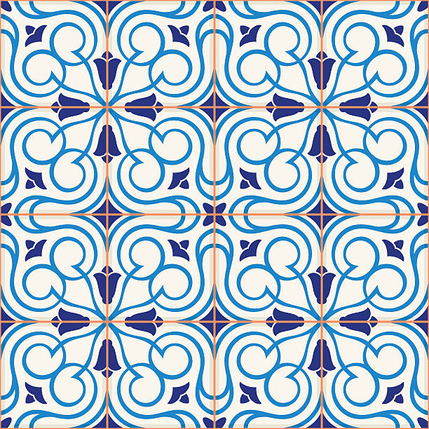 istock Seamless  pattern  white Turkish, Moroccan, Portuguese  tiles, Azulejo, Arabic ornament. 517873006