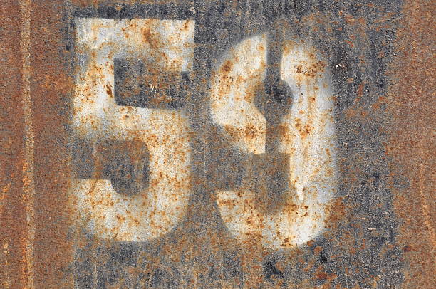 istock Number fifty nine on metal surface 517873169