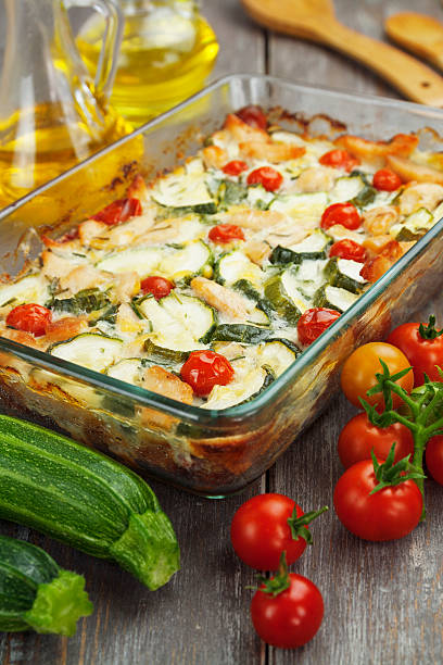 istock Zucchini baked i with chicken, cherry tomatoes and herbs 517873313