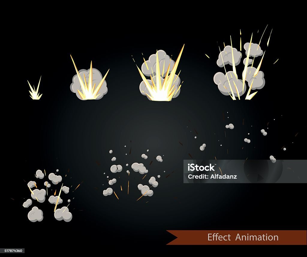 Plot Explode Vector Effect For Game Explode Animation Stock Illustration - Download ...