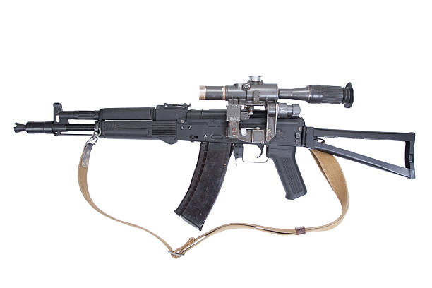 istock modern assault rifle ak105 with optical sight on white 517875047