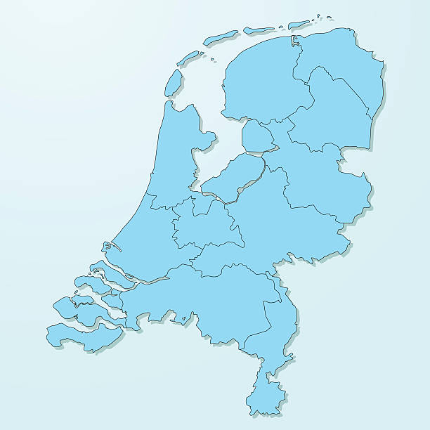 niderlandy niebieskie tło wektor mapę na eksploatację - netherlands map cartography silhouette stock illustrations