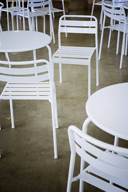 istock group of white wooden empty chair 517877814