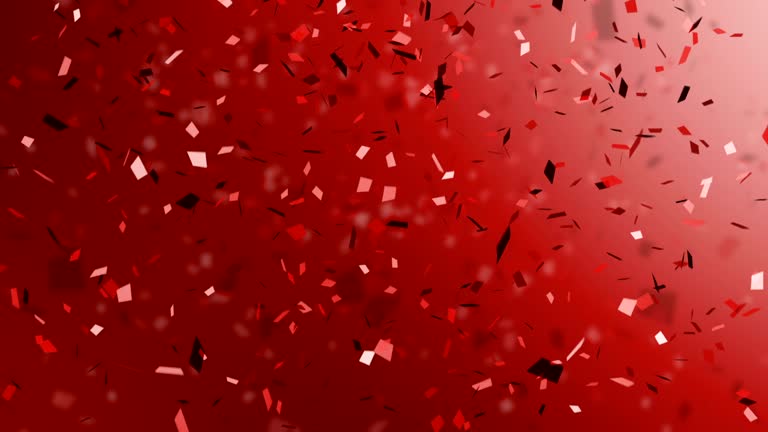 Red Confetti and celebration ribbons