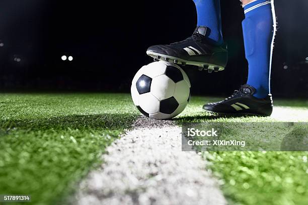 Foot On Soccer Ball Stock Photo - Download Image Now - Soccer, Soccer Ball, Sports Ball