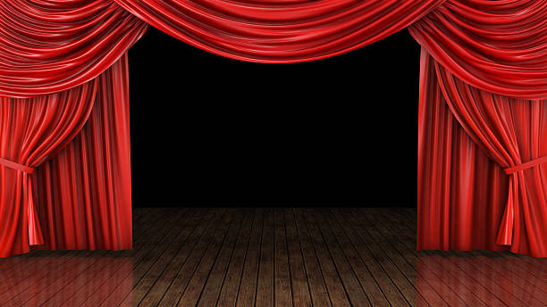 istock Theater stage - red curtain 517891472