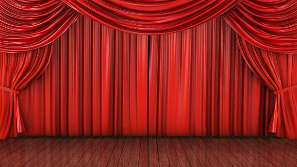 istock Theater stage - red curtain 517891536