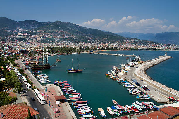 istock Alanya city and harbor 517895075