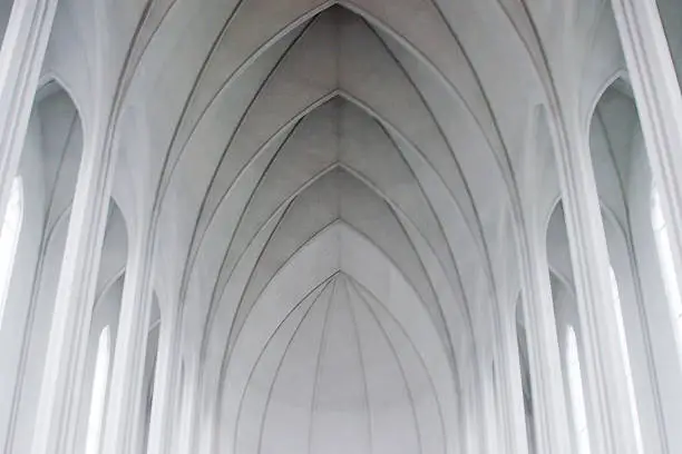 Photo of Gothic arches in a modern church