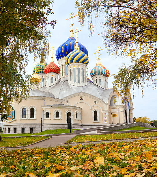 istock Orthodox church at autumn 517896263