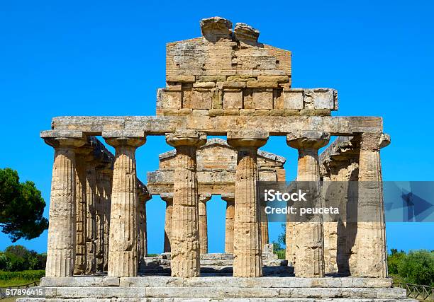 Details The Greek Temple Of Cecere Paestum Italy Stock Photo - Download Image Now - Ancient, Archaeology, Architectural Column