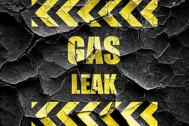 Grunge cracked Gas leak background stock photo