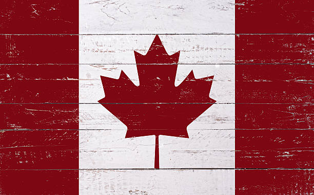istock Canadian flag painted on a wooden board 517898055