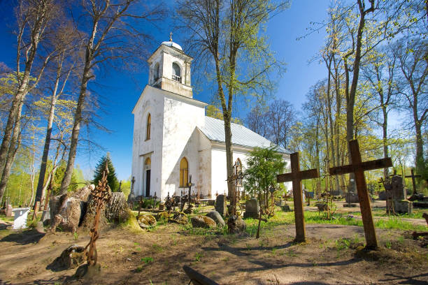 istock Church in estonian countryside 517898499