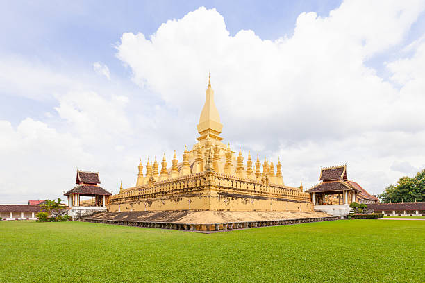 istock Golden pagoda wat Phra That Luang in Vientiane 517898581