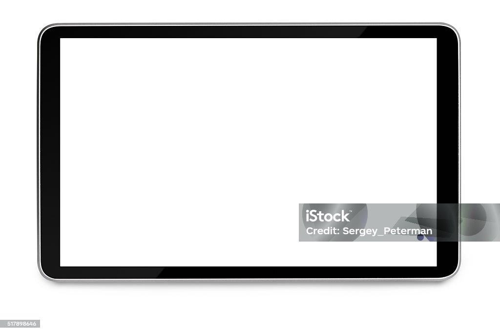 modern black tablet pc modern black tablet pc with blank screen isolated on white background Digital Tablet Stock Photo