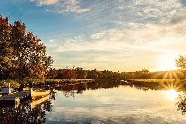 Nice view of sunset at Jakes landing stock photo