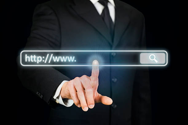 istock Businessman clicking Internet address bar 517900211