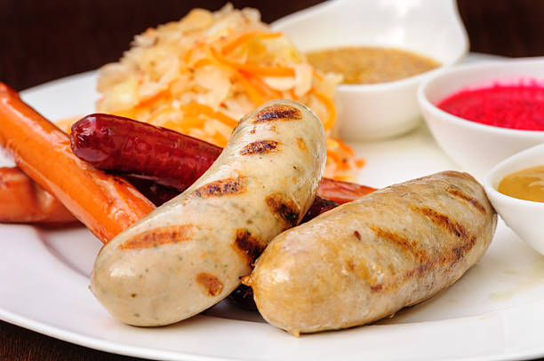 istock German sausage with cabbage and sauces 517901841