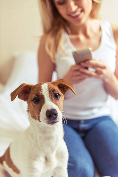istock Beautiful girl with dog 517902860