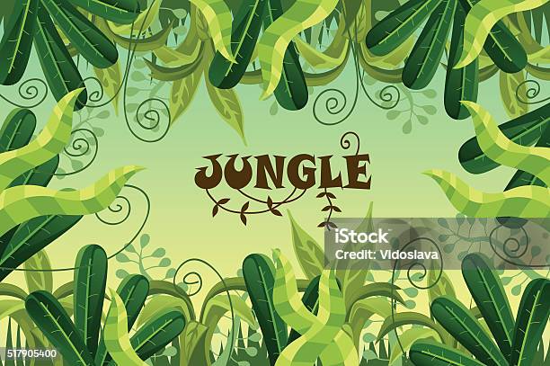 Jungle Forest Landscape Stock Illustration - Download Image Now - Backgrounds, Branch - Plant Part, Climate