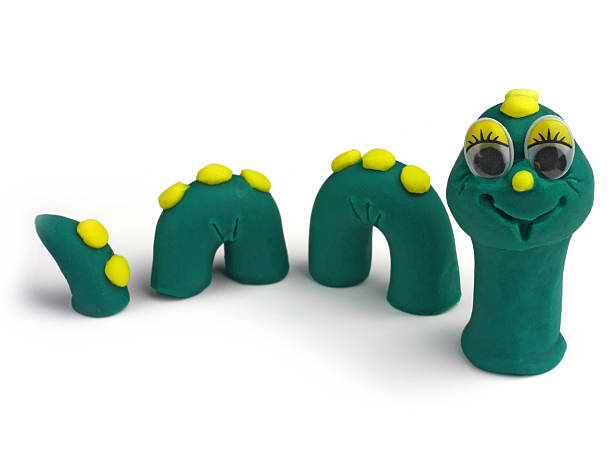 istock emotion plasticine green worm, children worm 517923961