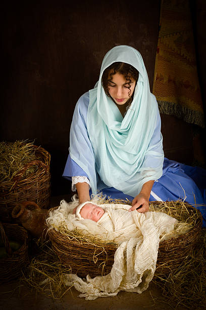 istock Christmas nativity scene with doll 517925557