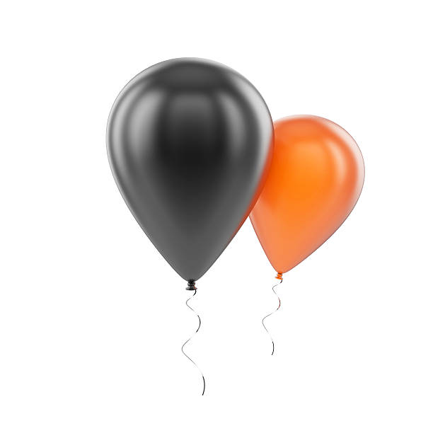 istock Black and orange halloween balloons 517925683