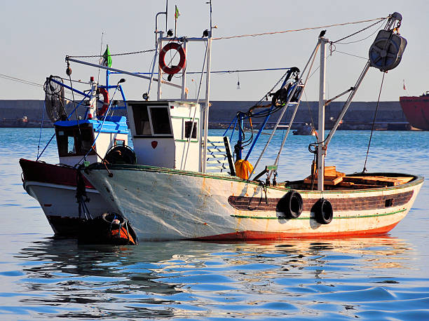 Béjaïa, Algeria: fishing harbour Béjaïa / Bougie, Kabylia, Algeria: fishing harbour - small fishing vessels - Mediterranean artisanal fishing  kabylie stock pictures, royalty-free photos & images