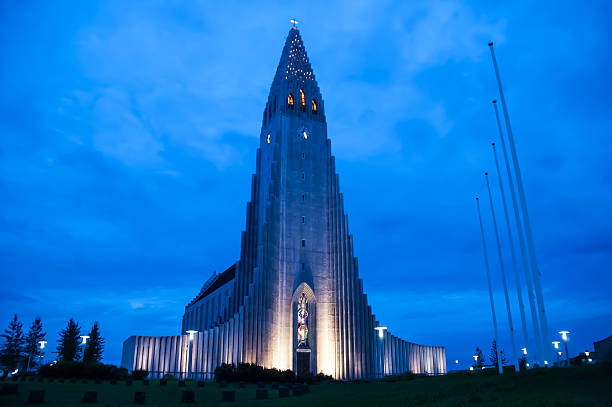 istock Reikjavik Cathedral in sunset time 517925871