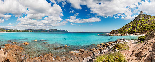 vista panorámica del desierto, paisaje marino con cristal transparente al mar - carrizo pequeño fotografías e imágenes de stock